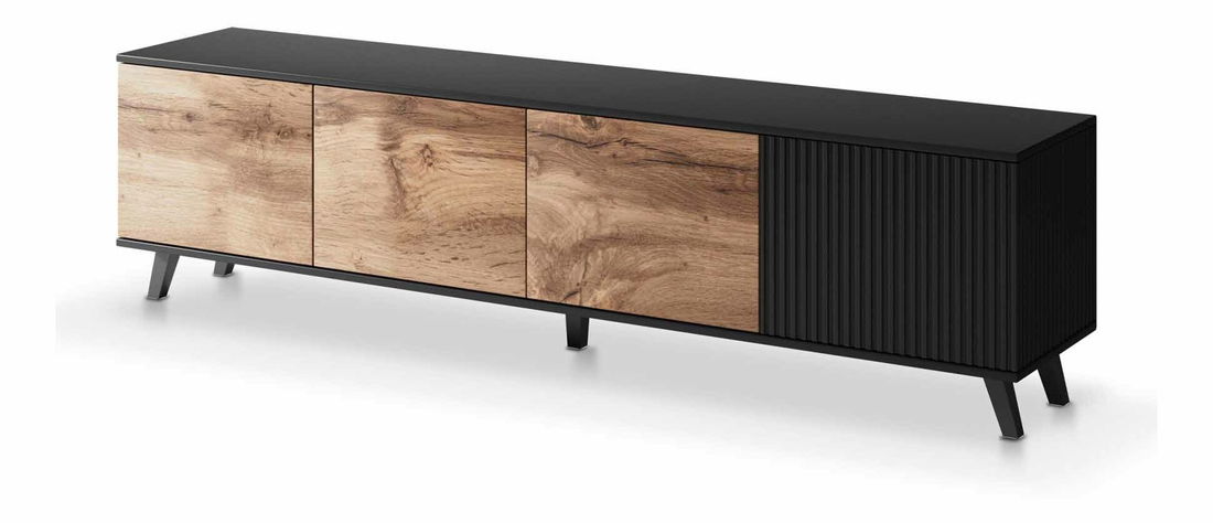 Masă TV Remali (Negru + Stejar wotan)