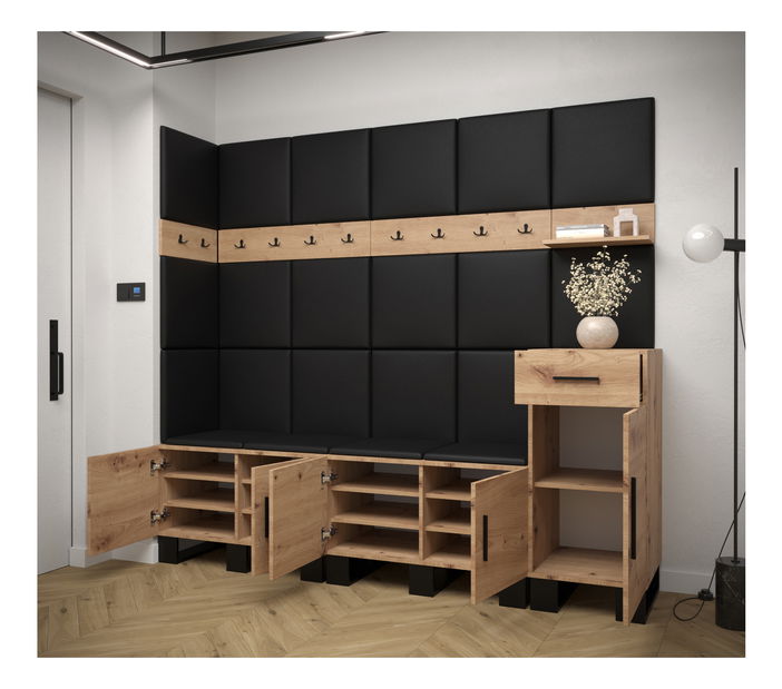 Set mobilier pentru hol Amanda 9 (Stejar artisan + Albastru)