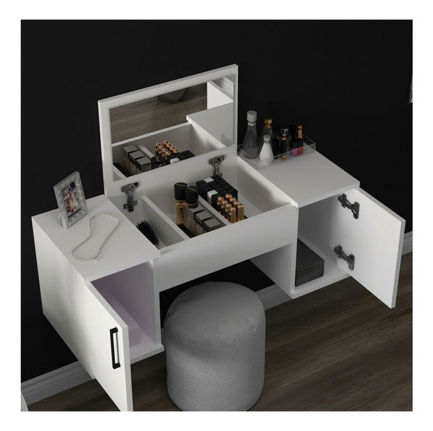 Măsuță de toaletă Nukela 5 (pin atlantic + negru) 