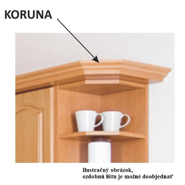 Dulap superior de bucătărie Leite MDF klasik W40/D arin (D)