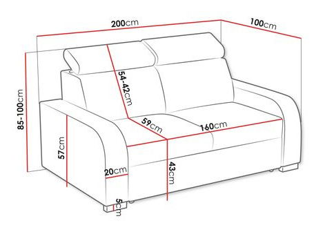 Sofa Lyseri 3 (sivo-crna)