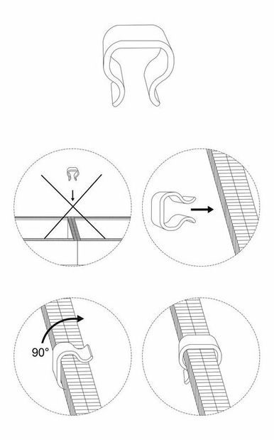 Set 6 buc. prinderi pentru mobilier din ratan RIMUS (negru)