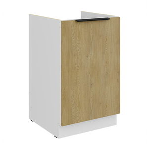 Dulap inferior de bucătărie pod drez Carminia 50 ZL 1F BB (stejar cremona + alb)