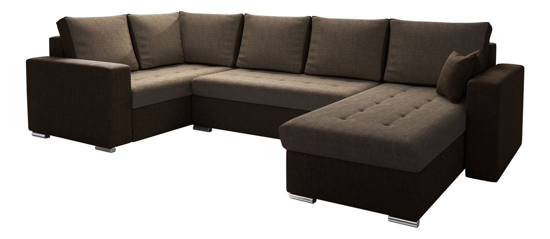 Rohová sedačka U Lambert (hnedá tmavohnedá) (L)