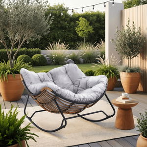 Fotelja za ljuljanje Eltony (siva) 