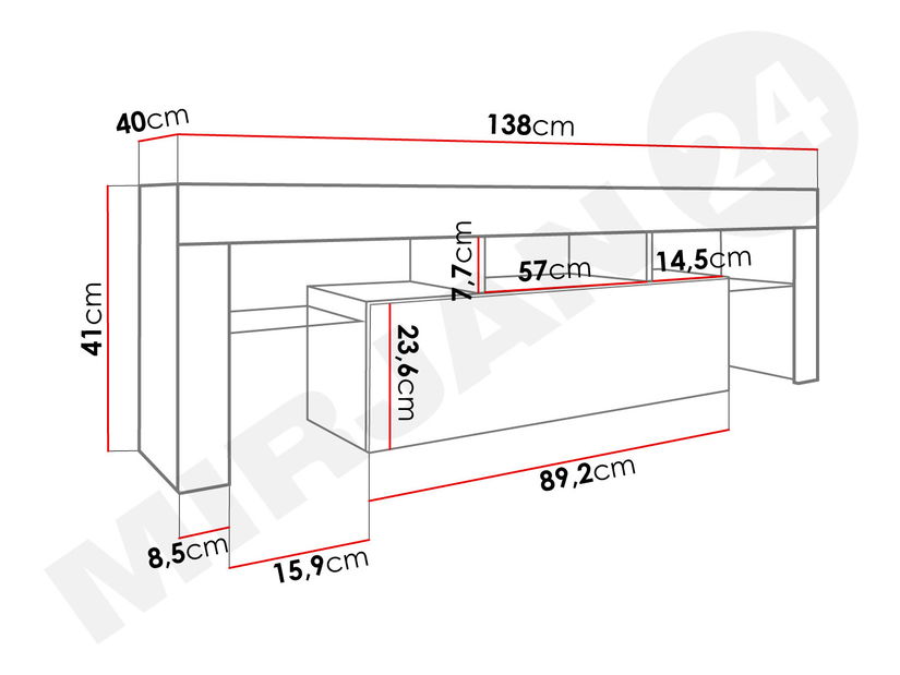 TV asztal/szekrény Sinenko 150 (fehér) *kiárusítás