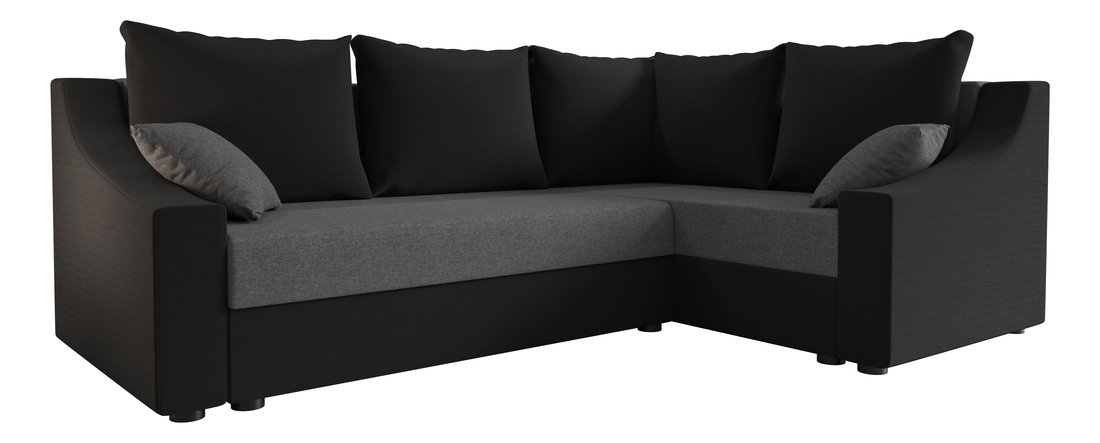 Rohová sedacia súprava Opal Plus (čierna + sivá) (P)