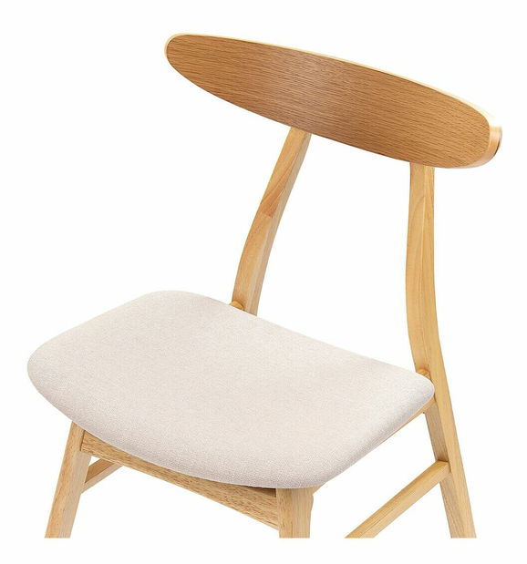 Set 2 buc scaune sufragerie Lynza (lemn deschis + bej deschis)