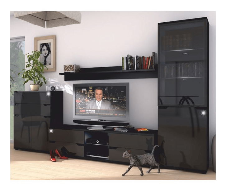 Vitrină Aberdovey AS 10 (Negru) (cu iluminat)