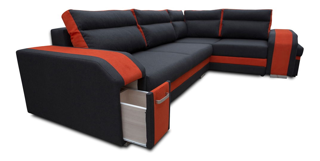 Kutna garnitura Asperata (crna + bijela) (D) 