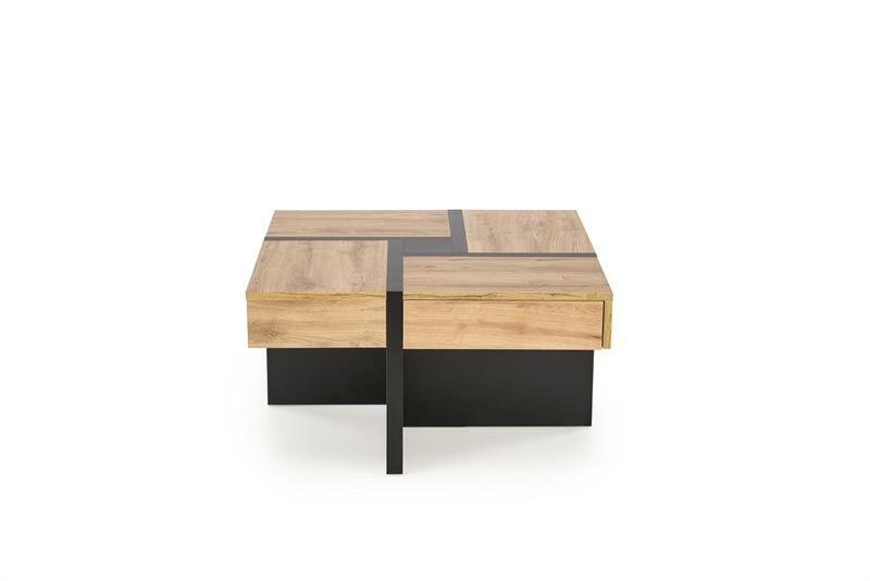 Dohányzóasztal Shanell 80 (craft tölgy + fekete)