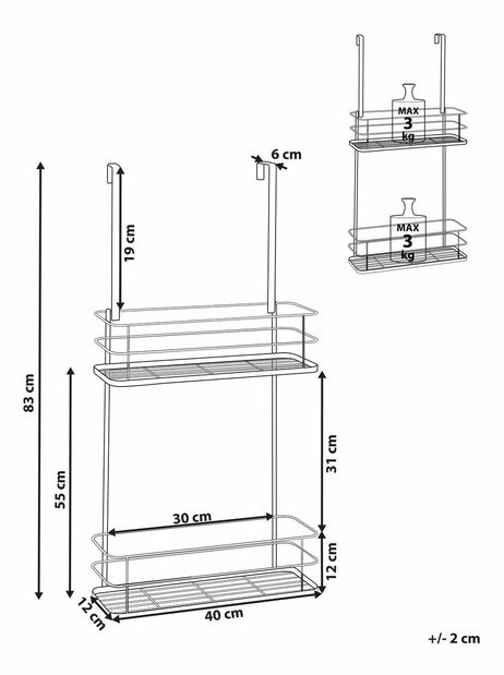 Polica Tove (čierna) 