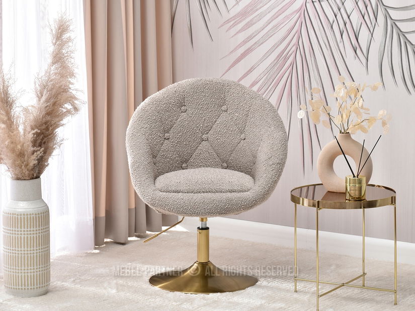Fotelja Lush 3 (bež + zlatna)