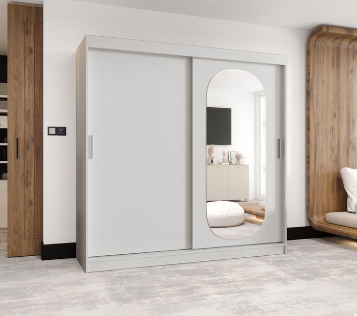 Dulap de haine 200 cm Ronny (alb)