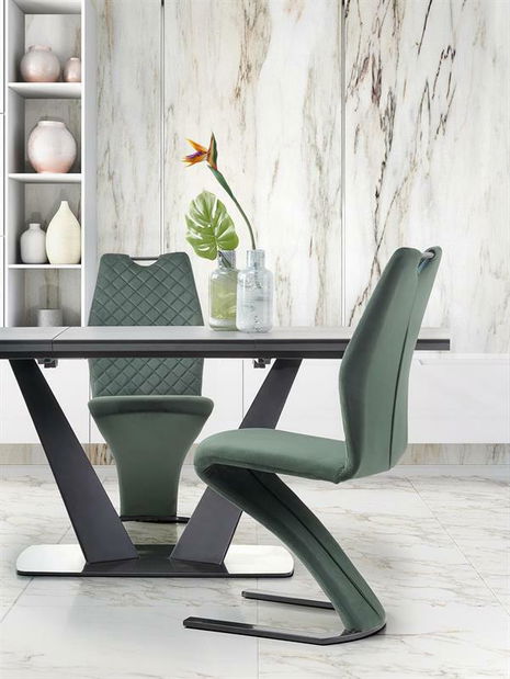 Széthúzható étkezőasztal 160-220 cm Fredda (fekete + szürke) (6 8 fő részére)