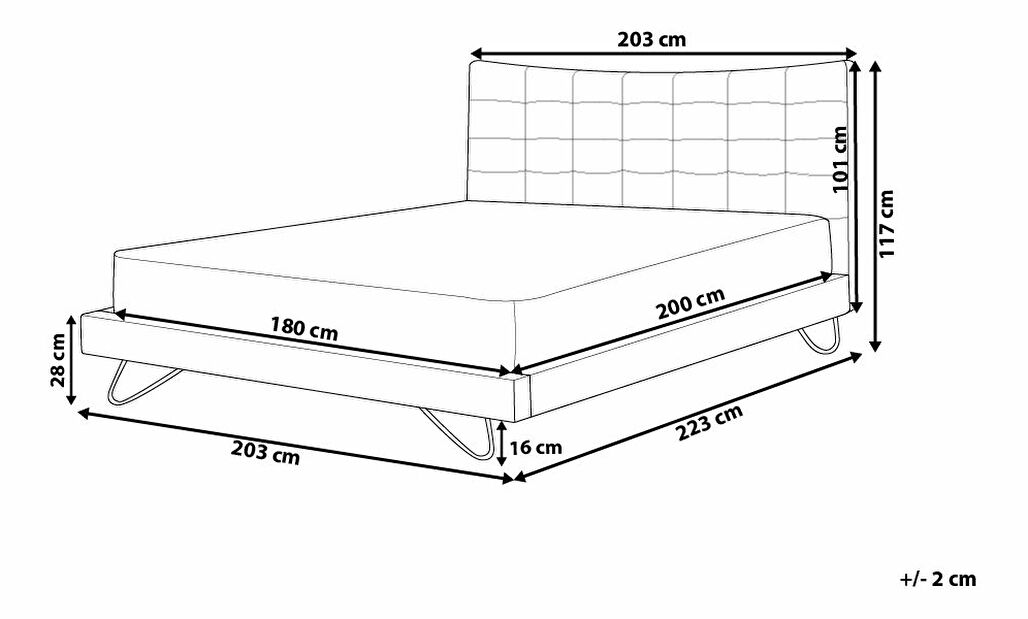 Manželská posteľ 180 cm LANEL (s roštom) (béžová)