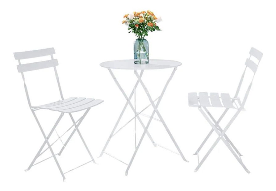 Set mobilier de grădină Obas 210970 (alb) (pentru 2 persoane)