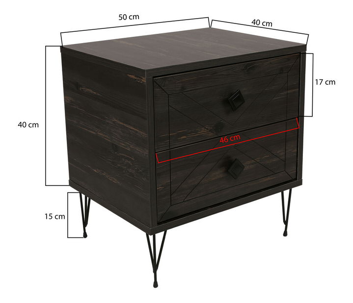 Noptieră Luna (Tmavá maro)