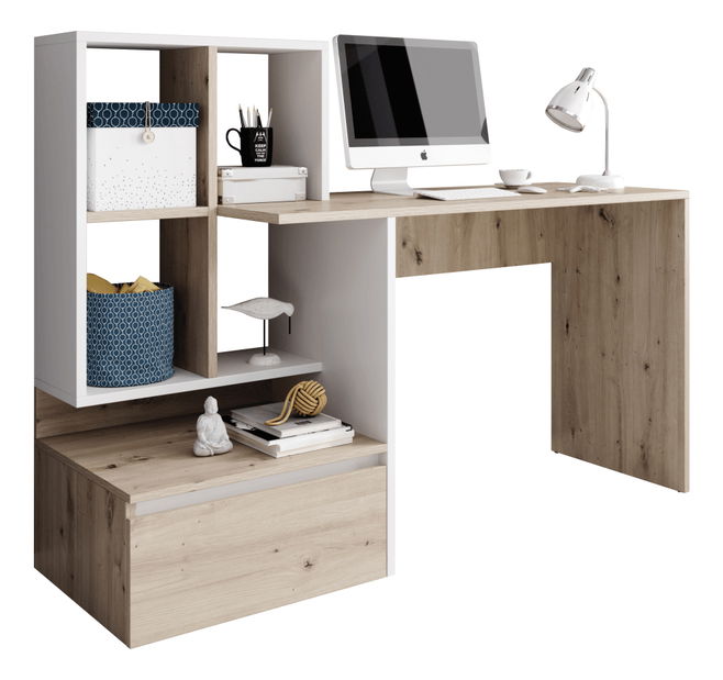 PC stolík Nurvo (dub artisan + biela)