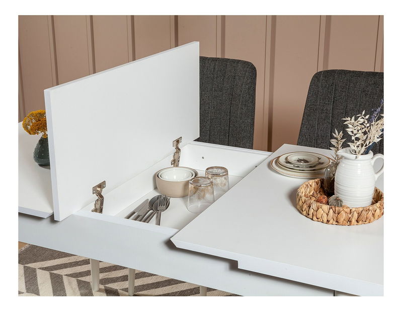 Blagovaonski set Vlasta 1 (bijela + antracit) (za 4 osobe)