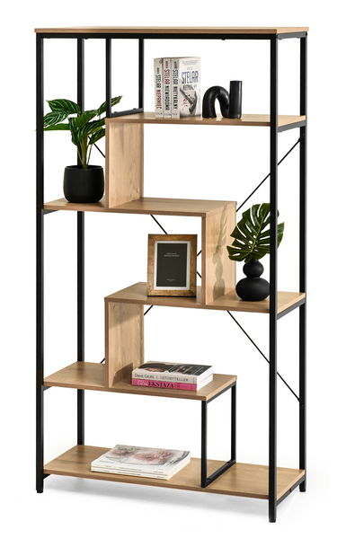 Regál Harp B (dub + čierna)