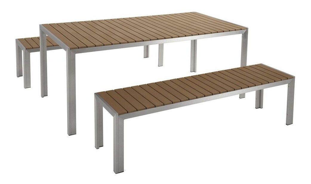 Set de masă pentru grădină Nermo (lemne deschis)