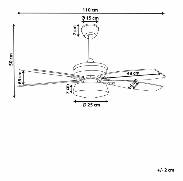 Stropný ventilátor so svetlom Logza (biela)