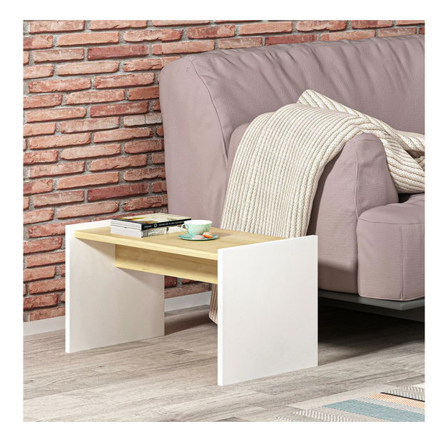 Măsuță laterală Tedani (stejar zafir + alb)