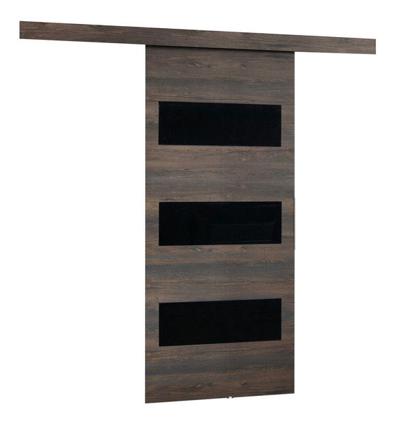 Uși culisante Meralia II 100 (Alb + Grafit + negru lacobel)