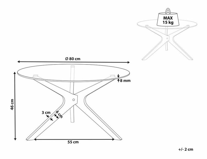 Konferenčný stolík Varda (priehľadná) 