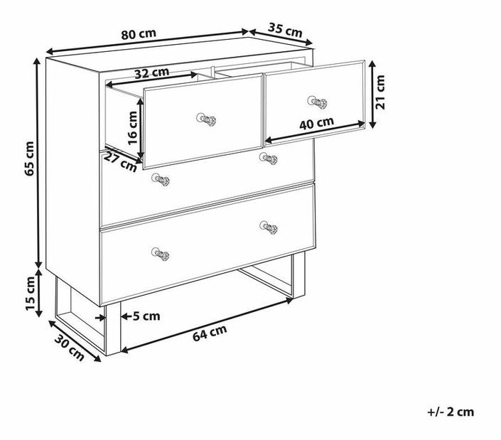 Komoda Nesie (strieborná)