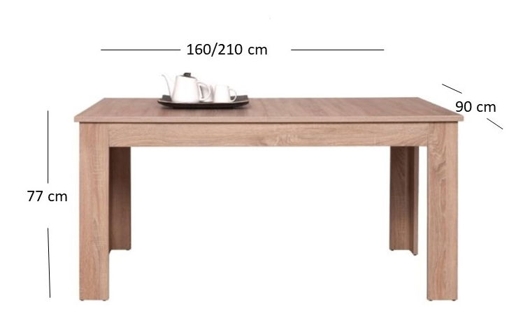 Blagovaonski stol na razvlačenje (za 6 do 8 osoba) Gwenn (hrast sonoma)