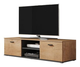 TV szekrény/asztal Belario B4 (lefkas tölgy + fekete)