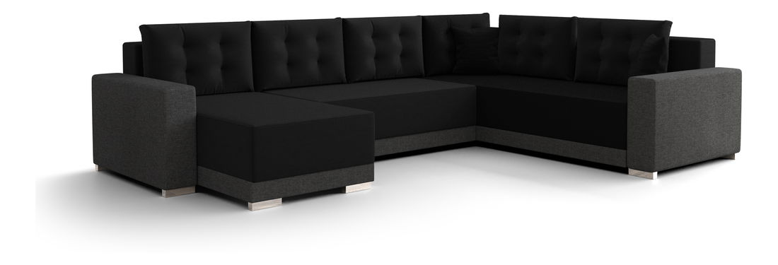 U alakú sarokkanapé Odyssey 3 (fekete + szürke) (J)
