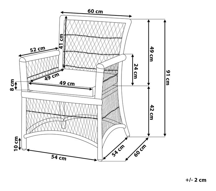 Záhradná jedálenská sada Bolzano (svetlohnedá)