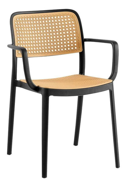 Jedálenská stolička Ravin (čierna + béžová)