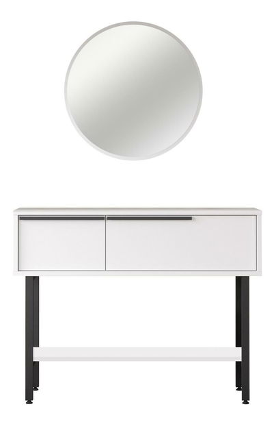 Konzolový stolík Otto 12 (so zrkadlom) (biela + čierna)