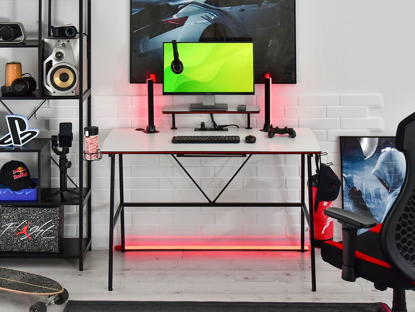 PC stolík Stigma (biela + čierna)