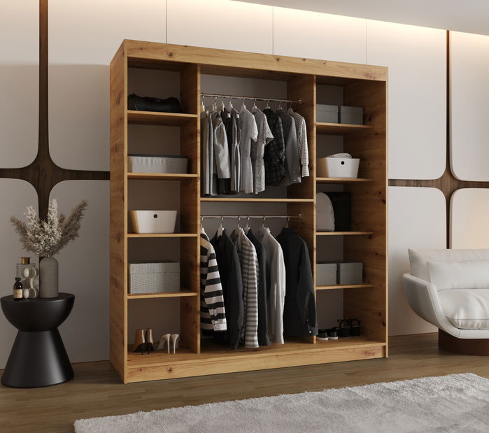 Ruhásszekrény 180 cm Ronny (artisan tölgy)