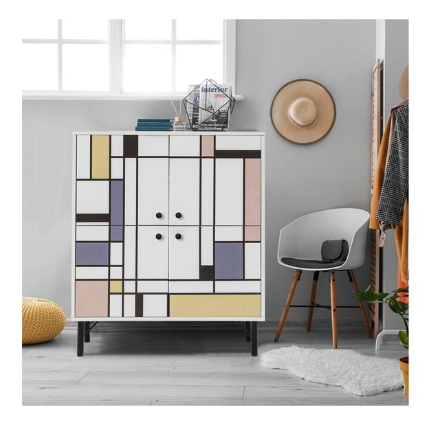 Dulap Mozaic (Alb + Maro + Purple + Galben)