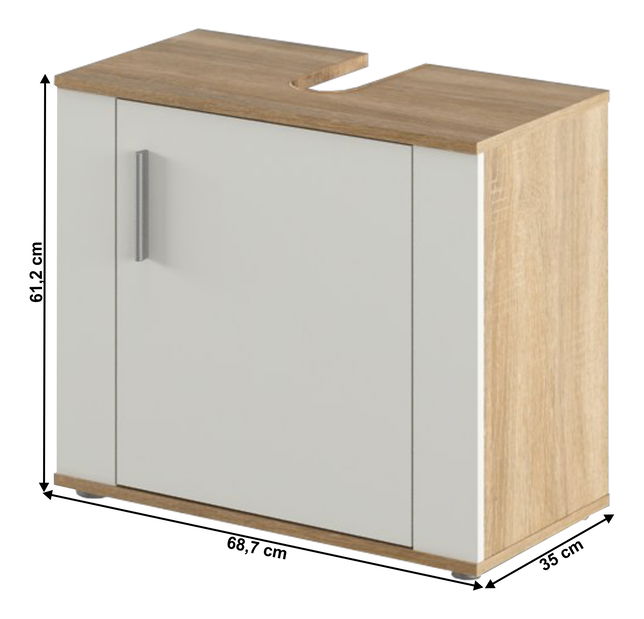 Dulap sub chiuvetă Leah 02 (stejar sonoma + alb mat)