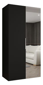 Dulap de haine 100 cm Mirabella 2 (Negru + Cașmir)