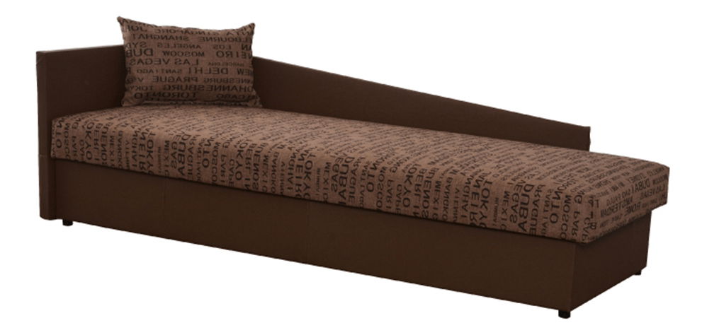 Jednolôžková posteľ (váľanda) 80 cm Jeannine (hnedá) (s úl. priestorom) (L)