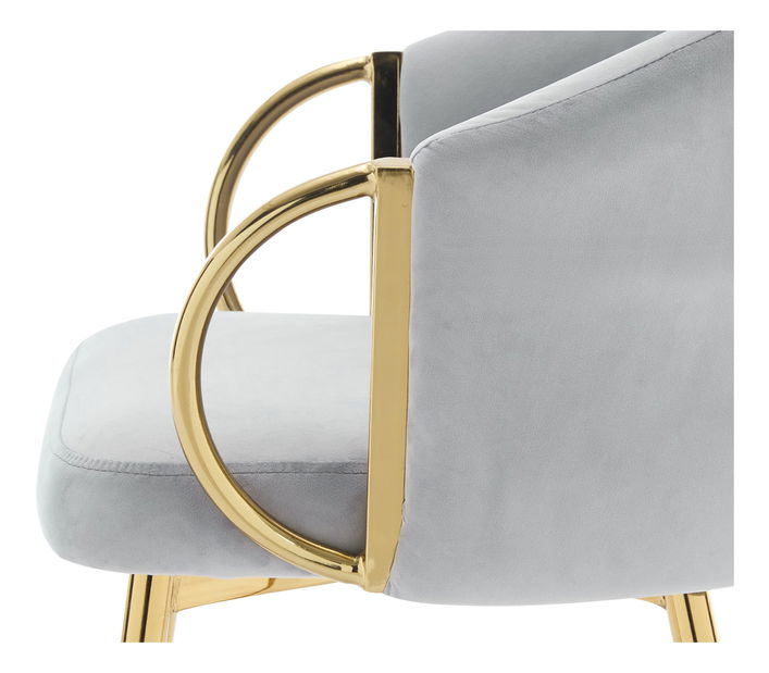 Set 2 buc scaune sufragerie Archie DC 1171 (Gri + auriu) 