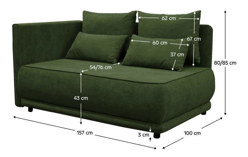 Sofa Lestat (zelena) (L)