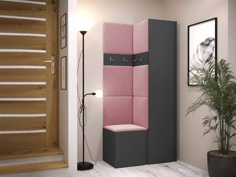 Mobilier hol Tovenaz XXIV (grafit + Roz)