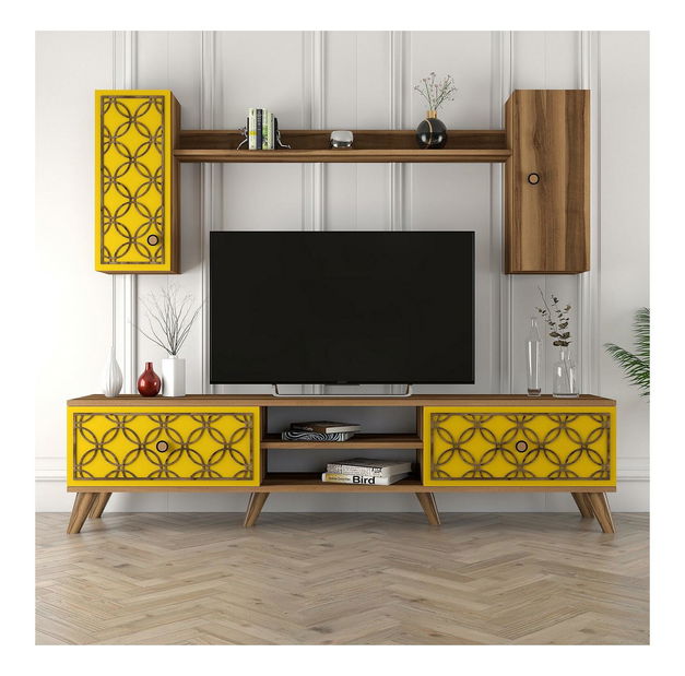 Set za dnevni boravak Classy S (orah + žuta)