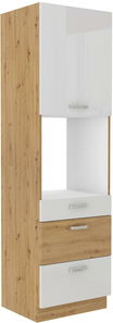 Visoki kuhinjski ormarić za namirnice i pećnicu Arryn 60 DPS-210 1F 3S (korpus: hrast artisan / front: bijeli sjaj)