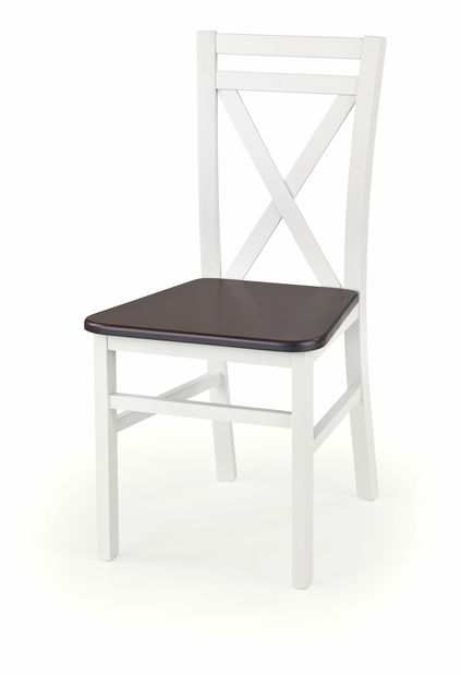 Scaun de bucătărie Delmar 2 (Alb + nuc închis)