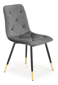 Scaun de sufragerie Kallan (gri închis + negru + auriu)